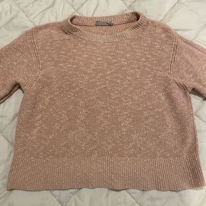 Everlane Cotton Linen blend pullover crew neck blush sweater